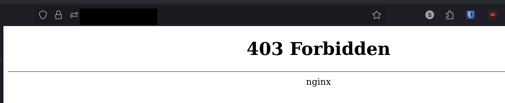 Getting a 403 error as expected for other paths