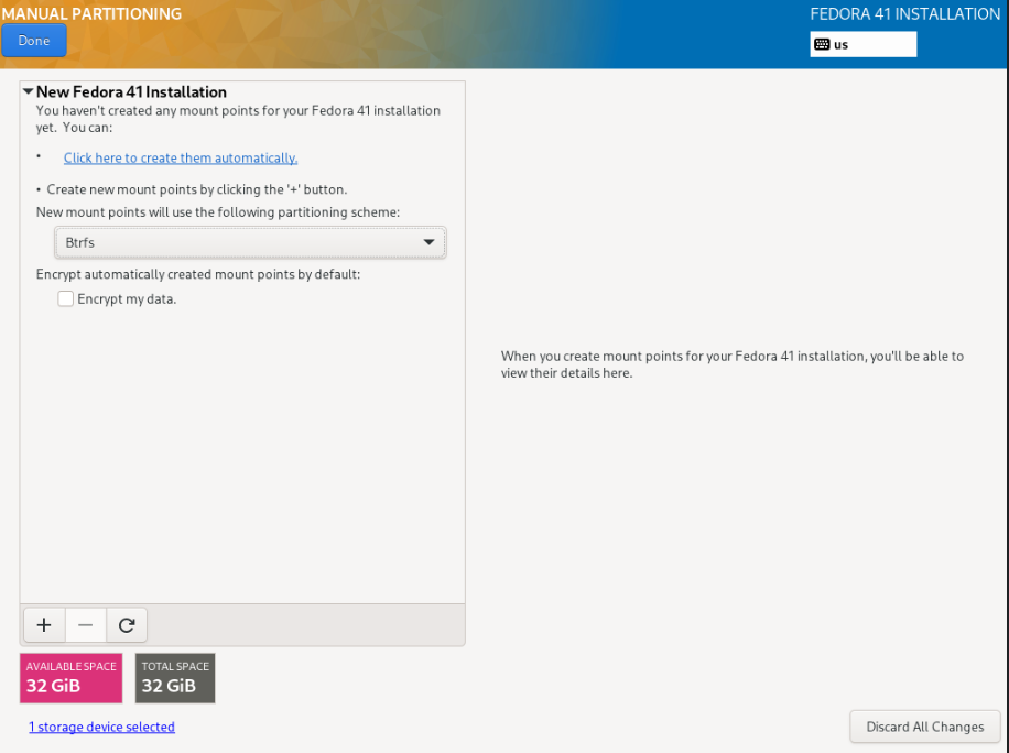 BTRFS dropdown