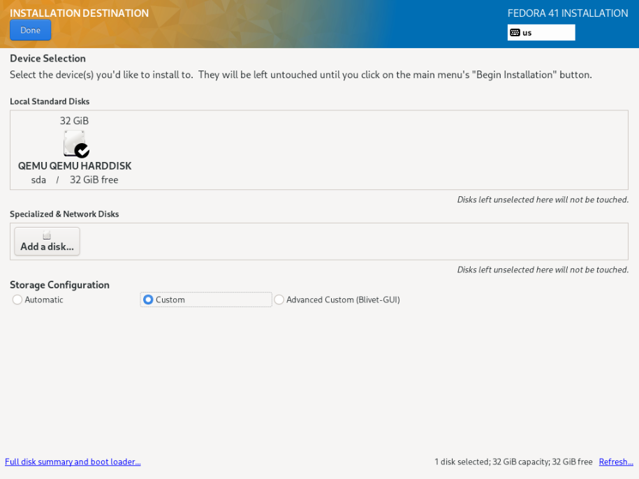 Custom partition layout