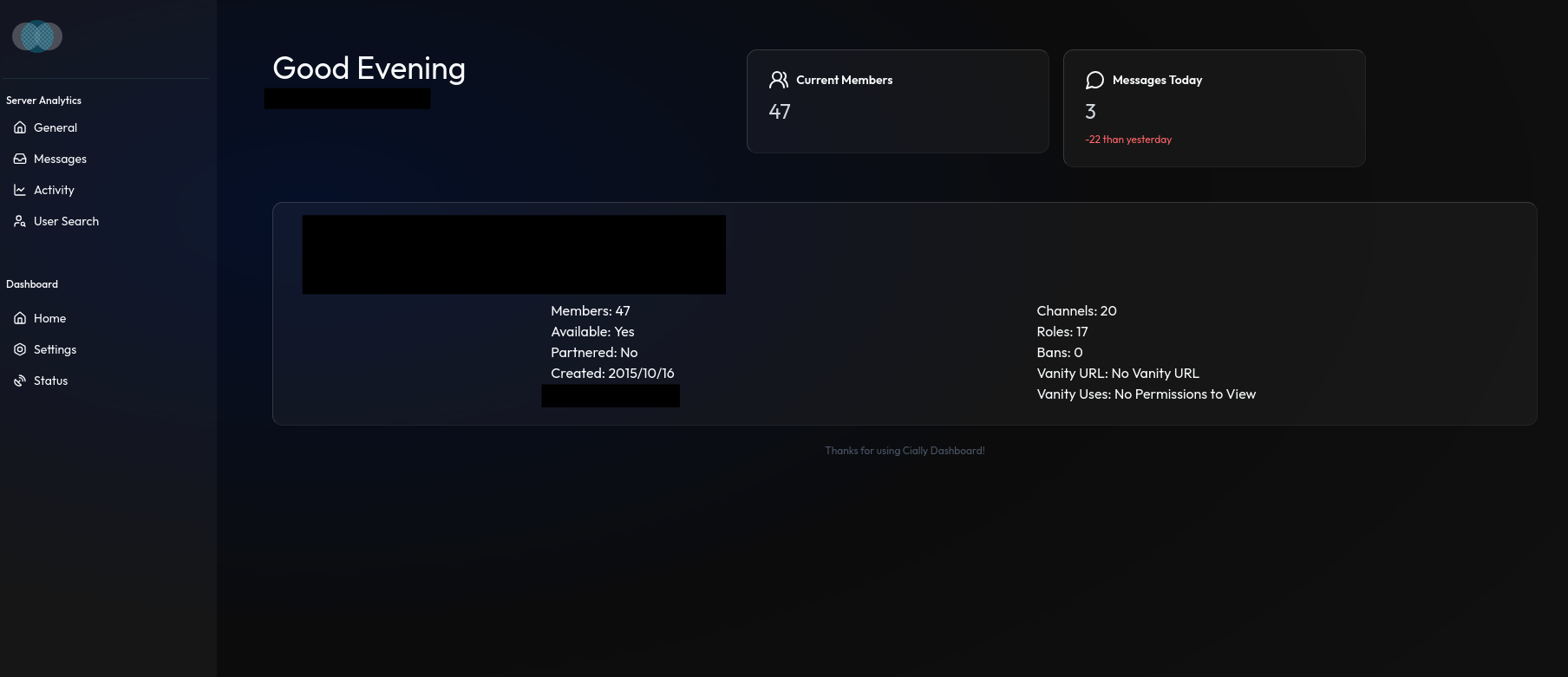 Cially Dashboard Example