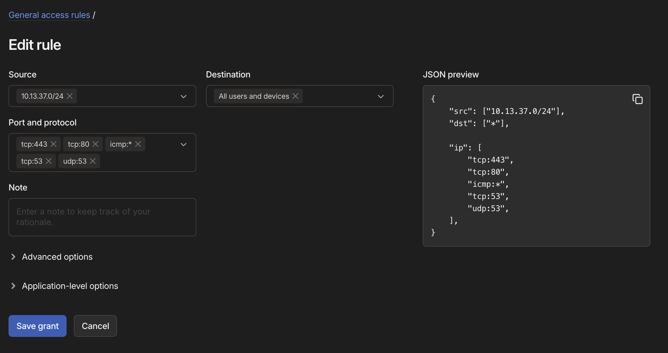 Tailscale ACL screenshot