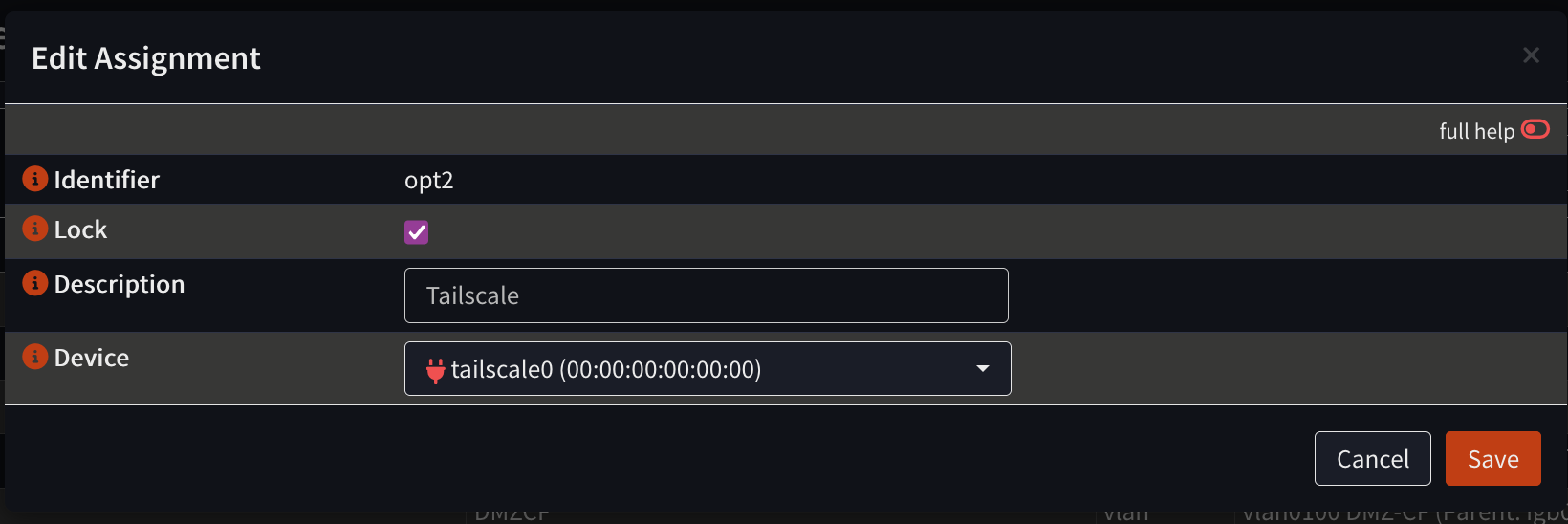Tailscale interface in OPNSense