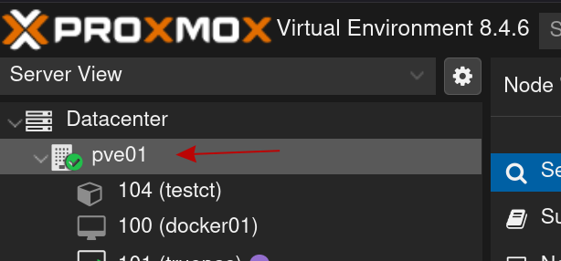 Picture showing where to click on the individual node